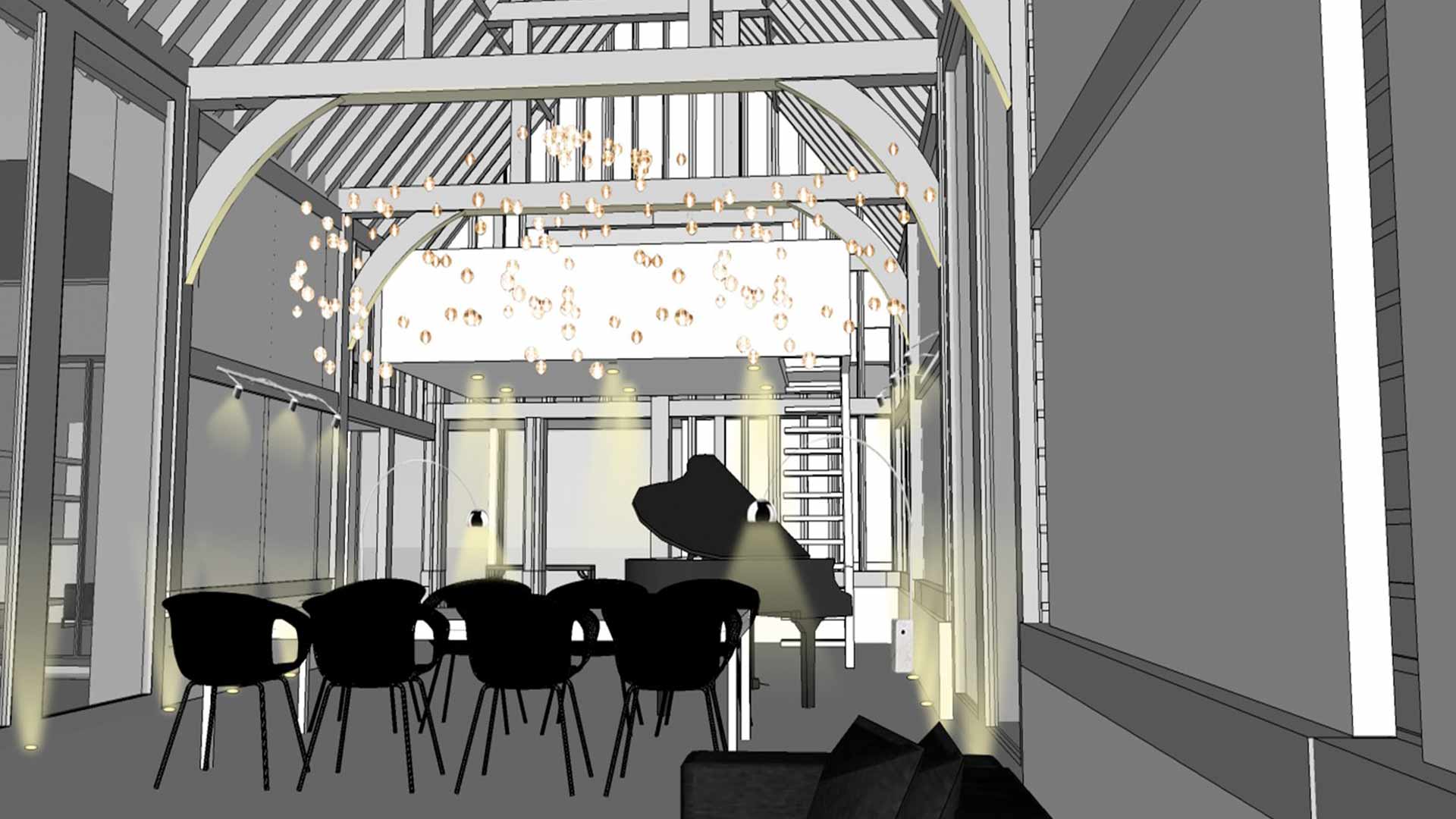 Lighting Design Historic Barn Interior Architecture Nulty
