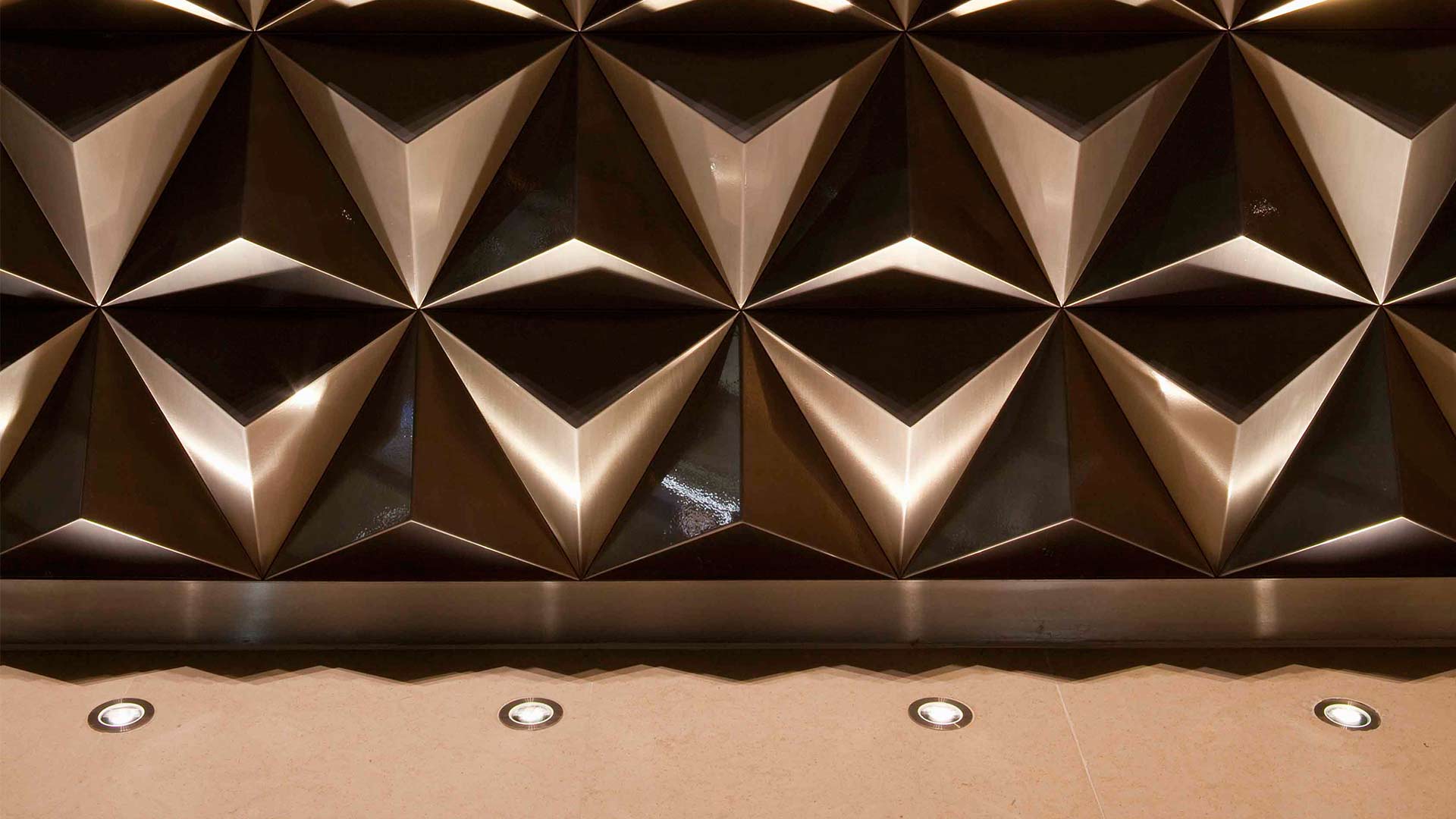 Textured Wall Prism Lighting Design Commercial Building Foyer Nulty