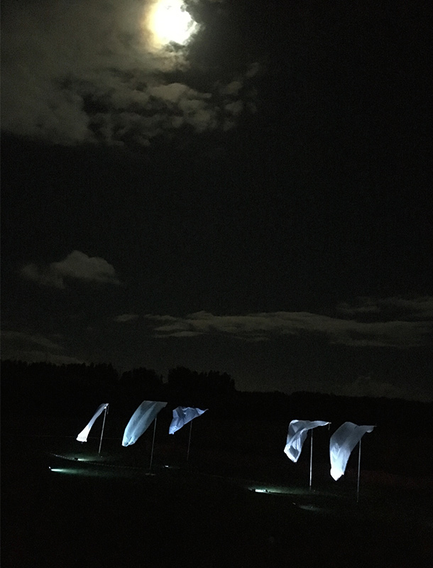 Illuminated Fabric Sails Landscape Moon LewesLight 2016 Festival Nulty