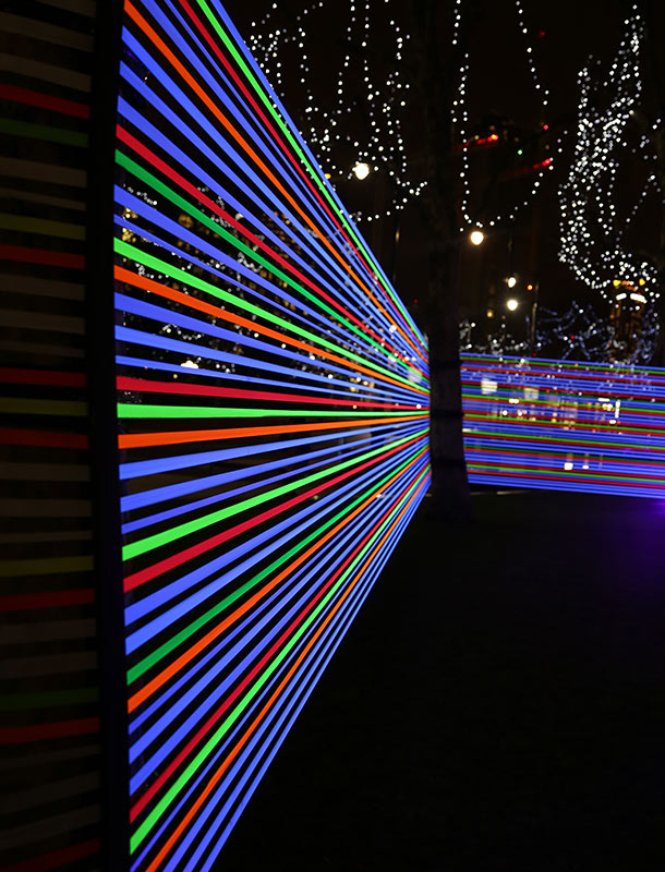 Horizontal Interface Light Art Installation Winter Lights Canary Wharf 2017