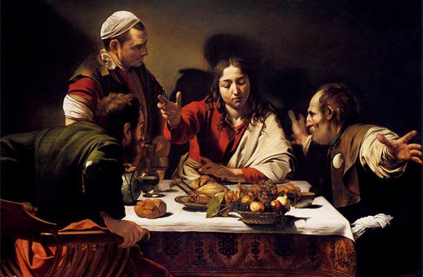 The Supper At Emmaus Caravaggio Chiaroscuro Style