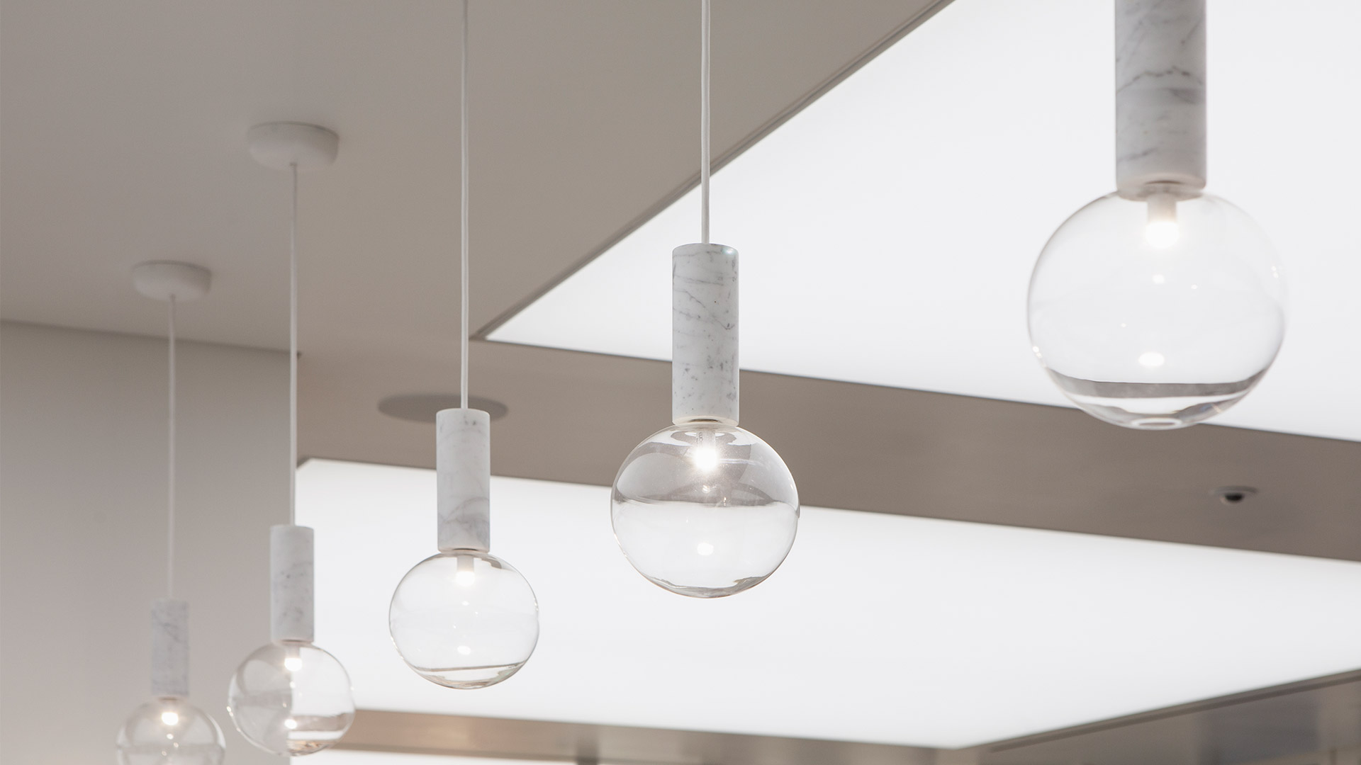 Lighting Scheme White Interior Suspended Luminaires Nulty