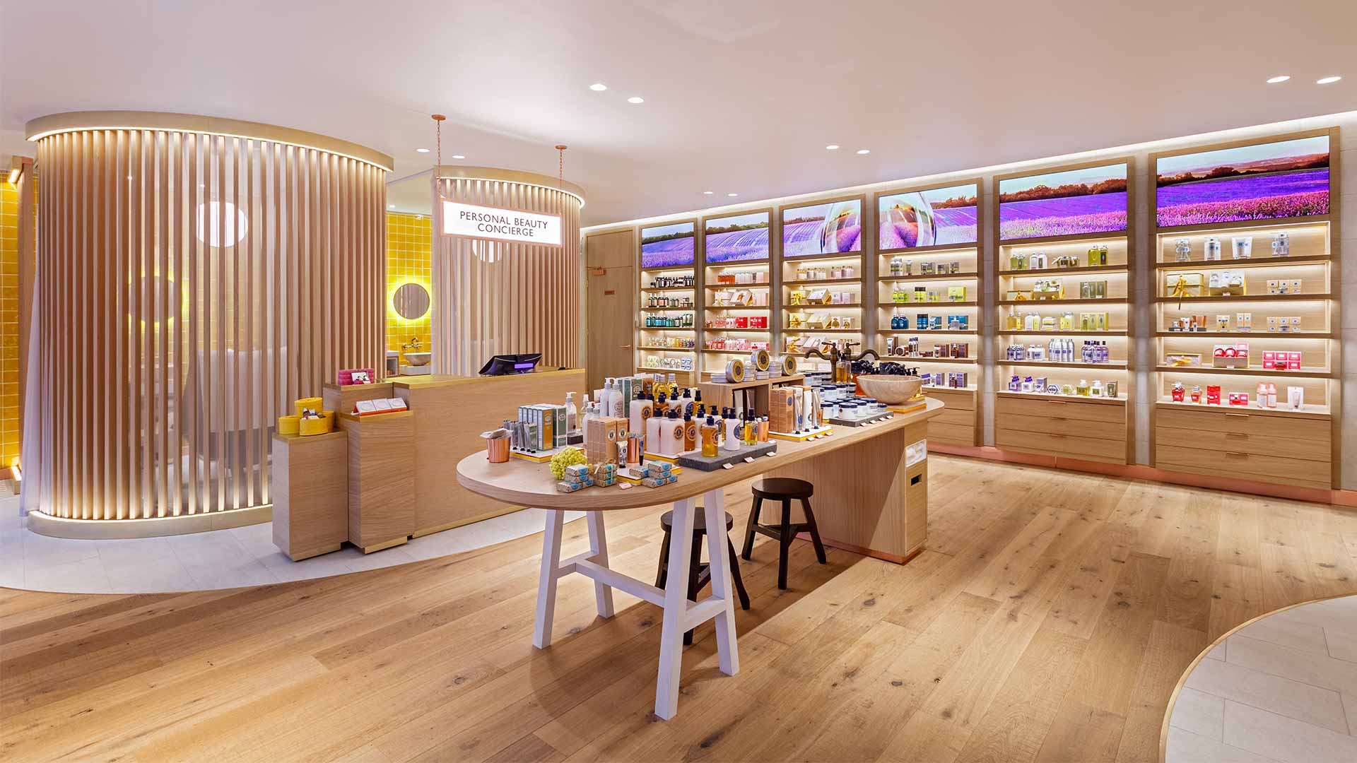Lighting Scheme Beauty Retail Store Table Shelves Display Nulty