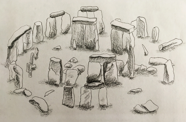 Stonehenge, Wiltshire, England Stonehenge Sketch Lighting Effects Antiquity Structures Nulty