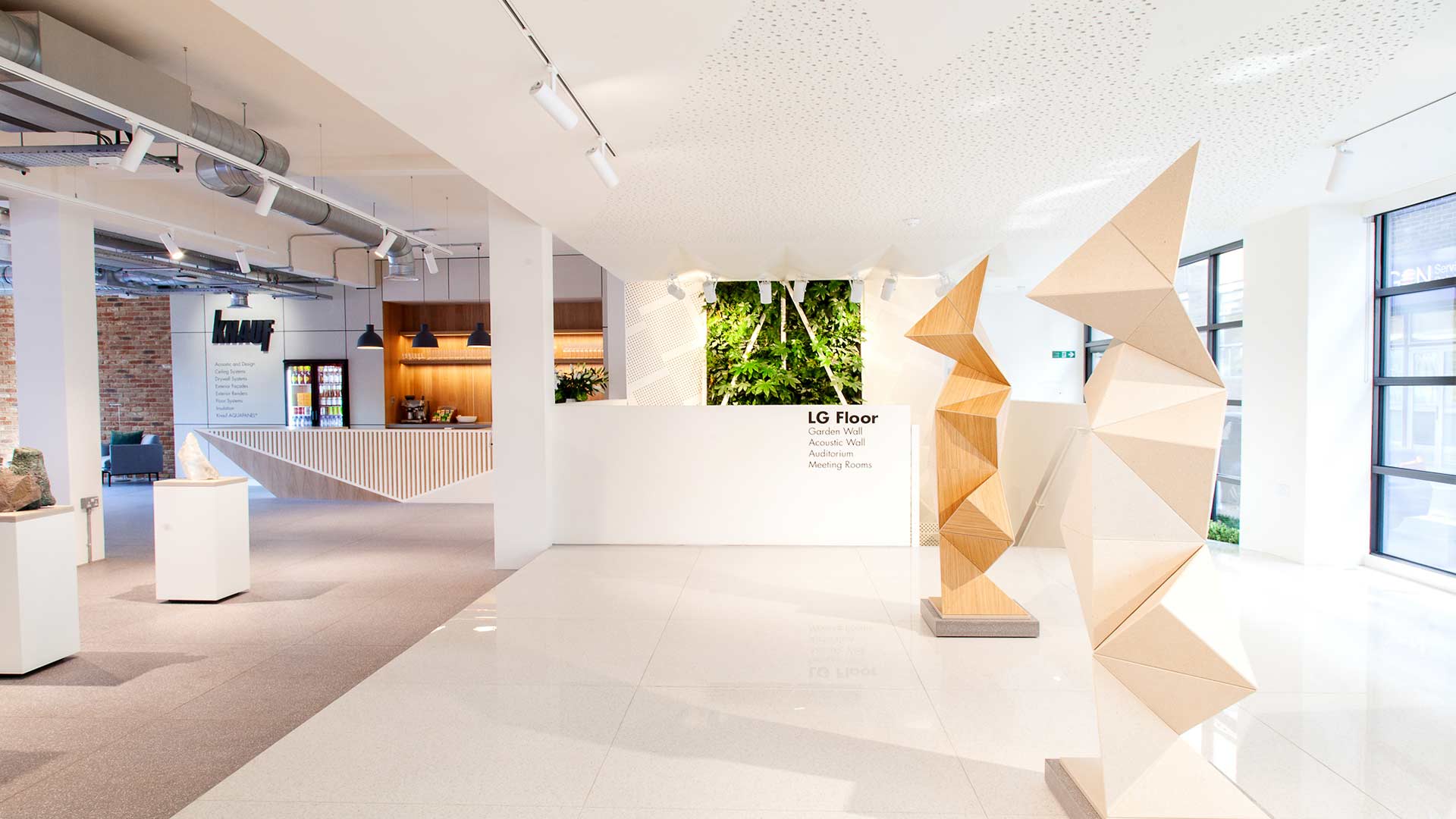 Architectural Lighting Design Clerkenwell Showroom Gypsum Sculptures Gallery Area Windows Nulty