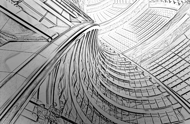 Leeza Soho Skyscraper Atrium Beijing China Sketch Modernity Built Form