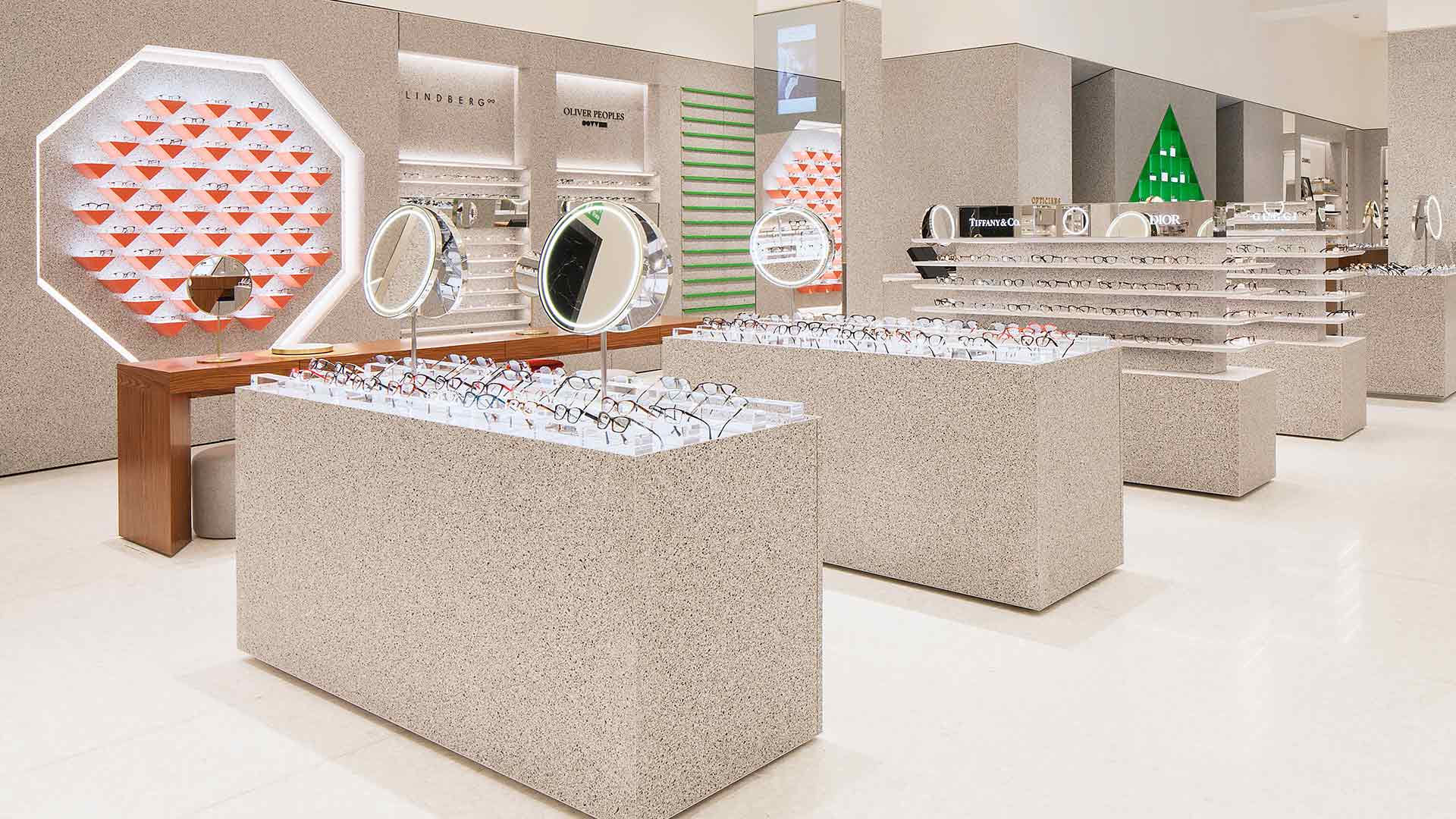 Integrated Lighting Design Modern Contemporary Optical Department Retail Display Units Nulty