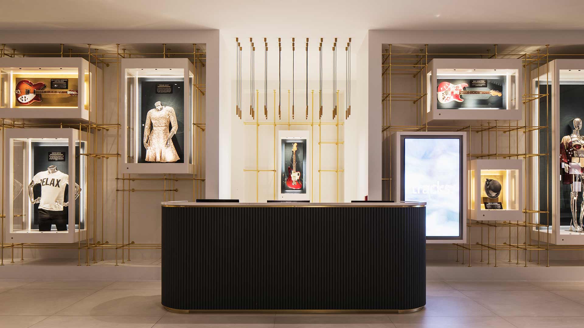 Lighting Design Music Memorabilia Illuminated Display Cases Ed Sheeran Geri Halliwell Hard Rock Hotel London Nulty