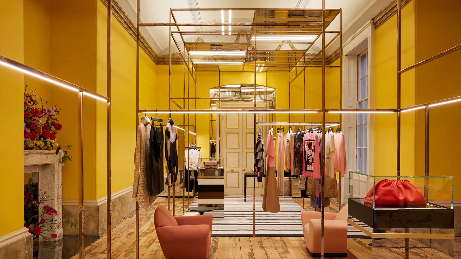 Luxury Retail Lighting Design Scheme Yellow Room Browns Brook Street Contemporary Framework Integrated Illumination Consultants London Nulty