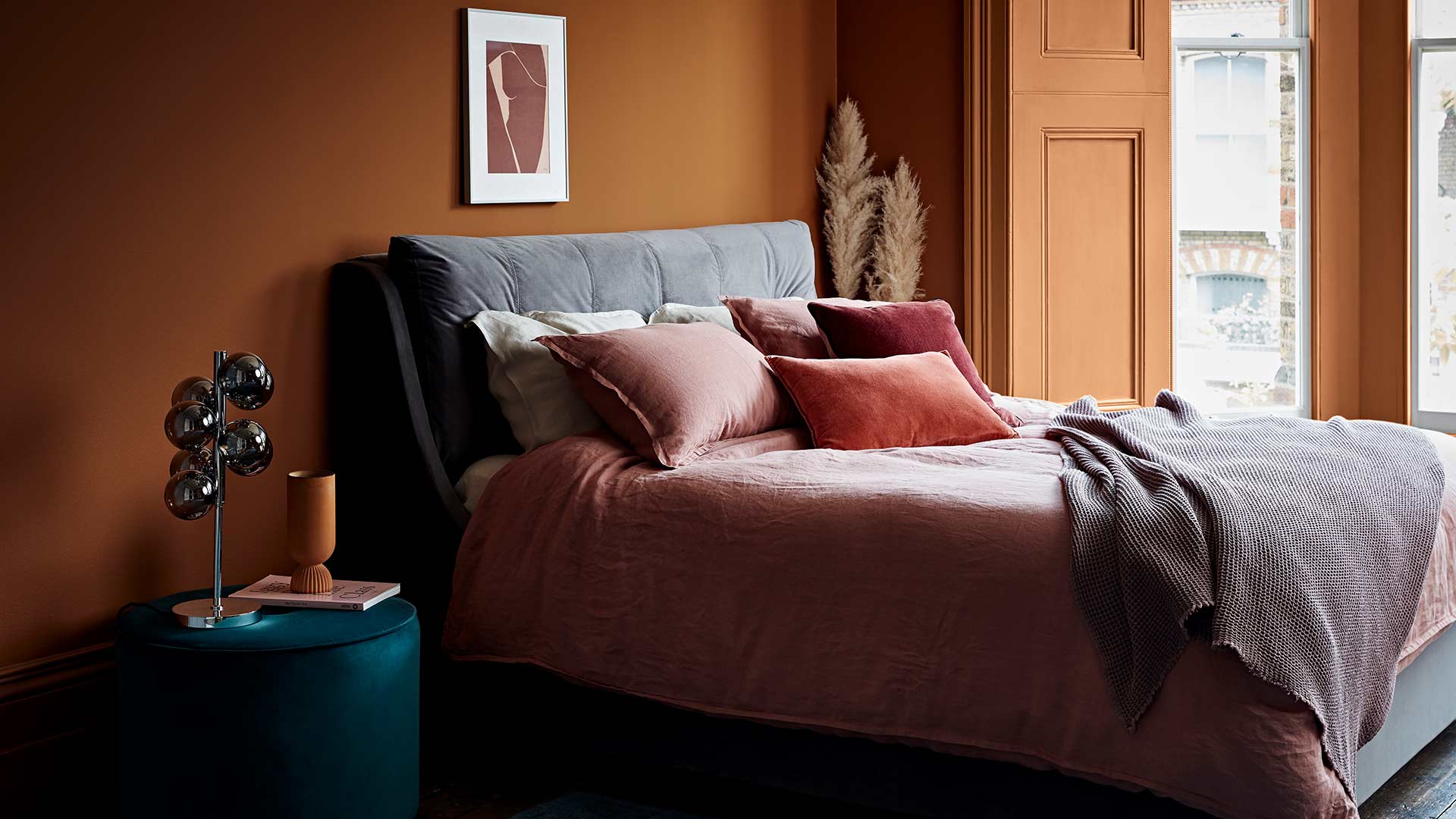 Bedroom Interior Style Orange Walls Stylist Lucy Gough