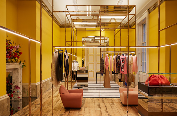 Luxury Retail Lighting Design Scheme Yellow Room Browns Brook Street Contemporary Framework Integrated Illumination Consultants London Nulty