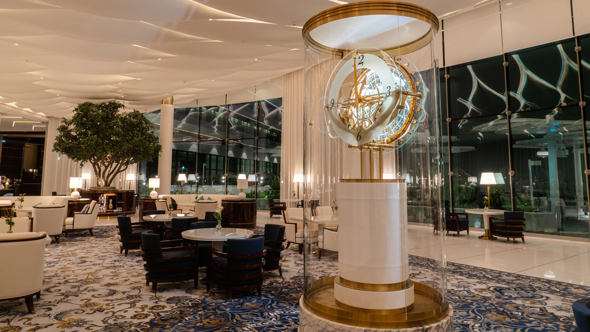Peacock Alley Feature Lighting Integrated Warm The Waldorf Astoria Lusail Doha Architectural Lighting Design Consultants Nulty
