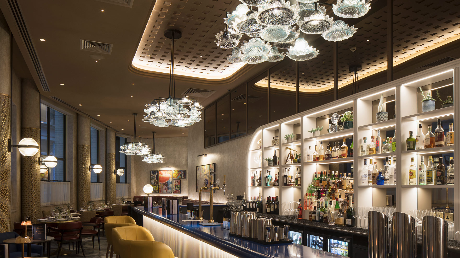 Lost Property St Pauls Found Bar Restaurant Integrated Wash Decorative Light Illumination Architectural Lighting Designers Nulty